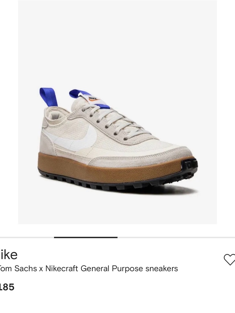 Nike Men’s Beige Canvas Sneakers with White Swoosh and Blue Pull Tab